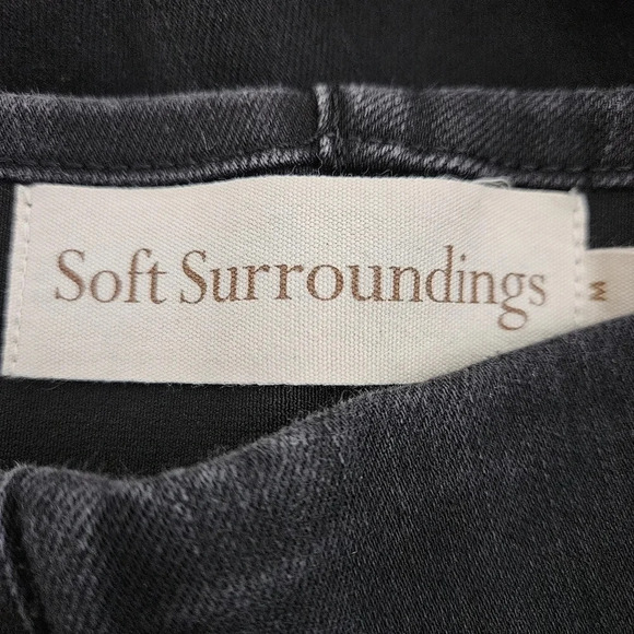 Soft Surroundings The Ultimate Pull On Jeans High Rise Dark Wash Denim - Picture 3 of 5